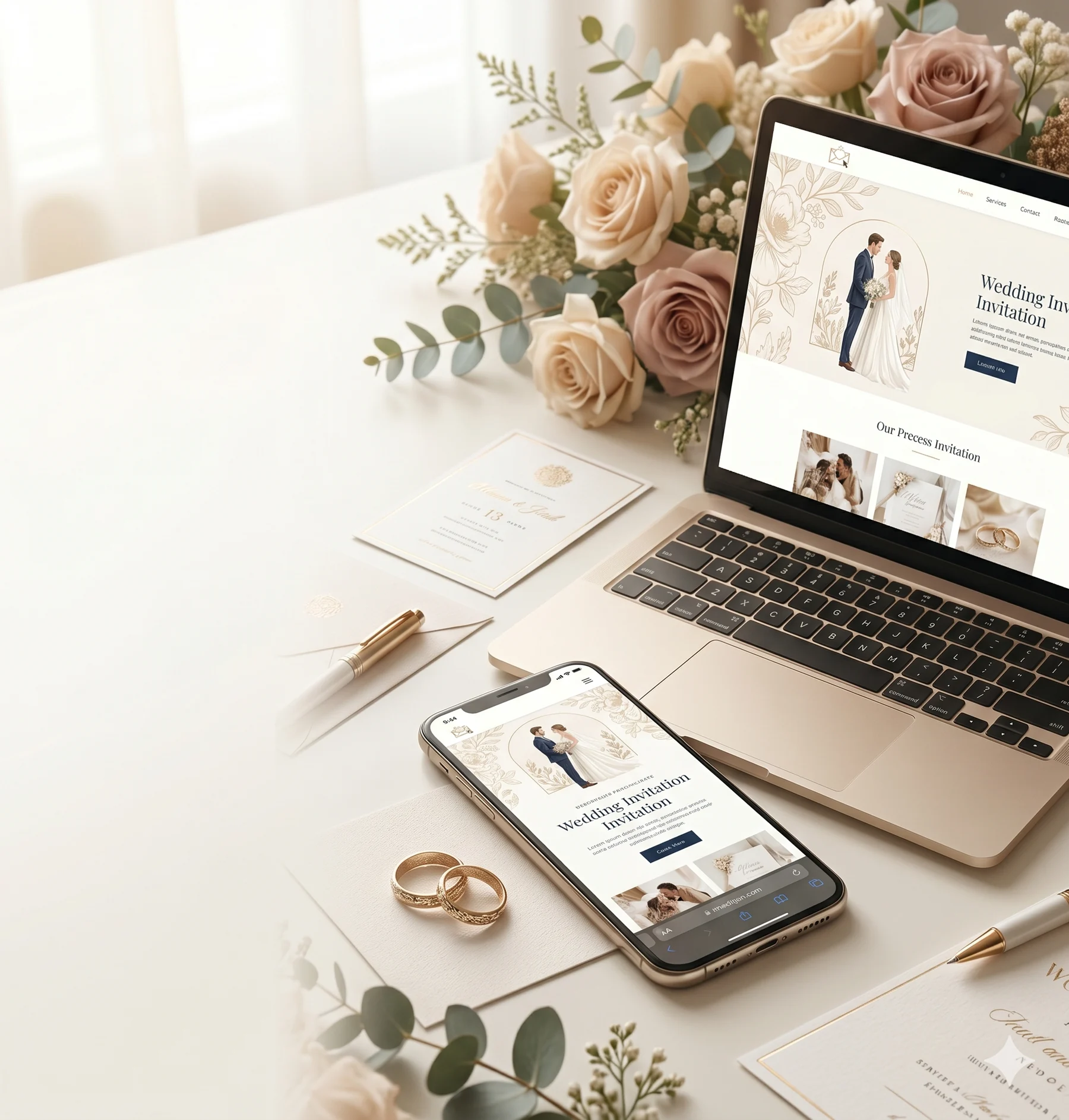 Ilustrasi undangan digital premium